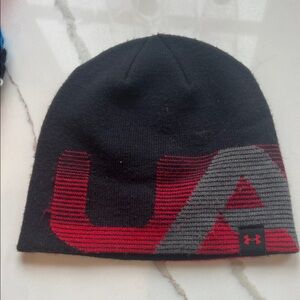 Under Armour Black and Red Knit Beanie toddler size